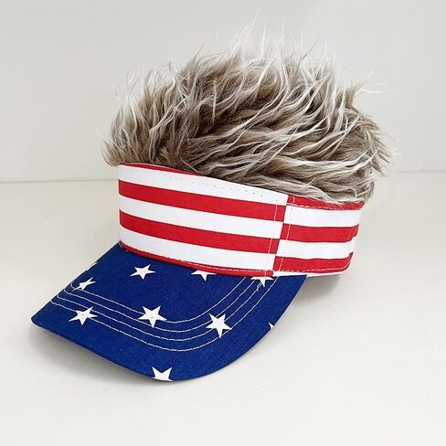 Mens Visor Cap Wig Adjustable Baseball Cap Golf Hats with Fake Hair in Saudi Arabia