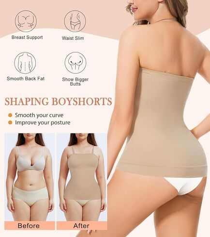 Compression Tank Tops Shapewear For Women Slimming Camisole Tummy Control Tube Tops Body Shaper in Saudi Arabia