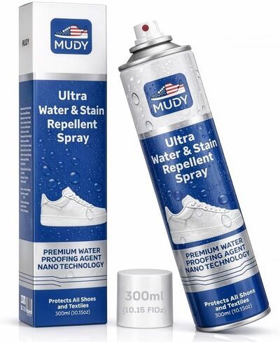 MUDY Shoe Protector Spray, Suede Protector Spray, Aerosol Water Repellent, Rain and Stain Waterproof Nano Protection for Sneaker, Leather, Nubuck, Suede, Canvas, Textiles, Bags 10.15FlOz in Saudi Arabia