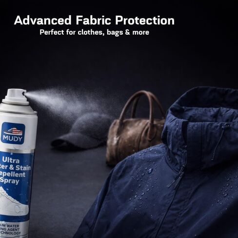MUDY Shoe Protector Spray, Suede Protector Spray, Aerosol Water Repellent, Rain and Stain Waterproof Nano Protection for Sneaker, Leather, Nubuck, Suede, Canvas, Textiles, Bags 10.15FlOz in Saudi Arabia