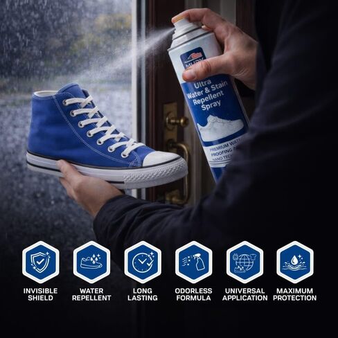 MUDY Shoe Protector Spray, Suede Protector Spray, Aerosol Water Repellent, Rain and Stain Waterproof Nano Protection for Sneaker, Leather, Nubuck, Suede, Canvas, Textiles, Bags 10.15FlOz in Saudi Arabia