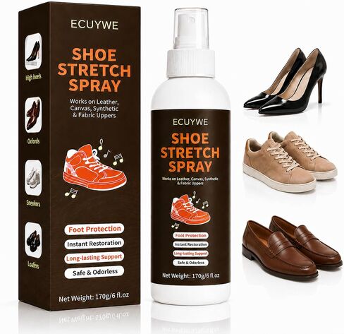 Shoe Stretch Spray for Tight Shoes, Shoe Softener Spray for Leather, Canvas, Synthetic & Fabric Shoes, Helps Improve Shoe Fit, Shoe Stretcher Spray for Women and Men, 6 fl oz in Saudi Arabia