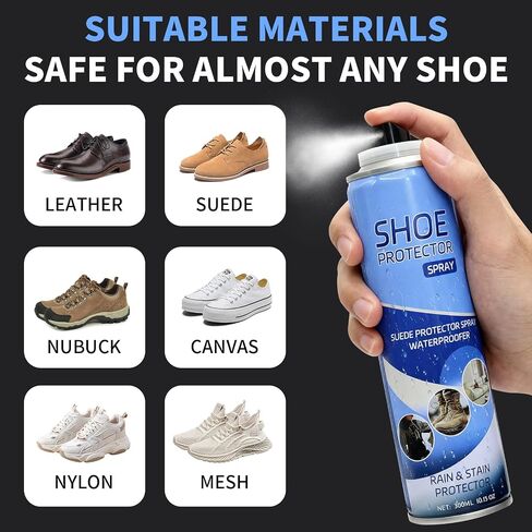 Shoe Protector Spray - Nano Waterproof Spray for Shoes and Sneakers, Invisible Water Repellent & Stain Protectant for Leather, Nubuck, Canvas & Fabric, 10.15oz in Saudi Arabia