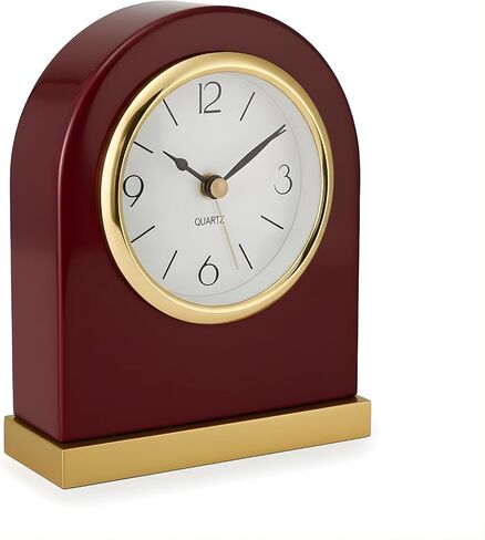 Alarm Clocks for Bedrooms – Luxury Rosewood Mantel Clock with Snooze & Light, Analog Desk or Nightstand Clock for Home, Office, or Fireplace – Precision German Quartz Movement in Saudi Arabia