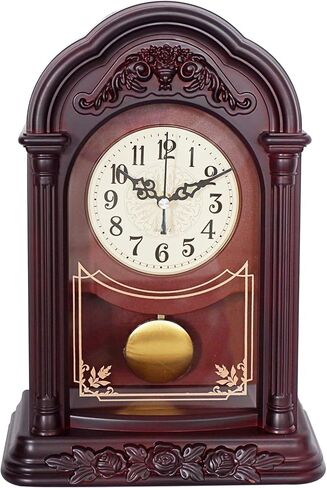 rnuie Retro Mantel Clock with Silent Movement.Battery-Operated.Easy to Read Dial,Ideal for Fireplace Mantels,Living Rooms,Bedrooms,Offices and Desktop Display. in Saudi Arabia