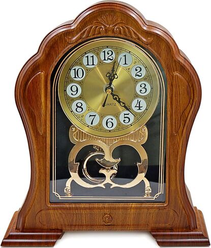 Antique Mantel Clock, Battery Operated Decorative Desk Table Clock for Home, Living Room, Bedroom, Office Decoration (Light Brown) in Kuwait
