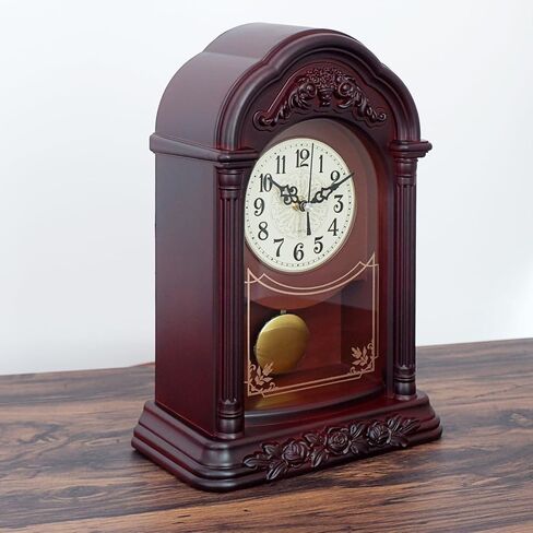 rnuie Retro Mantel Clock with Silent Movement.Battery-Operated.Easy to Read Dial,Ideal for Fireplace Mantels,Living Rooms,Bedrooms,Offices and Desktop Display. in Saudi Arabia