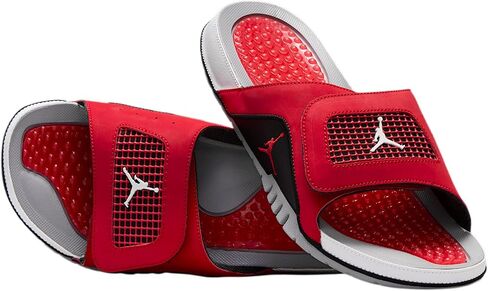 Nike Jordan Hydro 4 Retro Men's Slides (Fire Red/Black/Cement Grey/White) in Kuwait