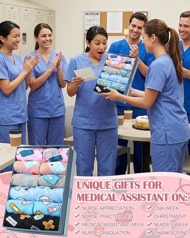 6 أزواج من جوارب CNA Week للممرضات للنساء والرجال، هدايا CNA المضحكة، جوارب قطنية، مساعد تمريض معتمد، هدايا تقدير للعاملين في الرعاية الصحية والممرضات in Saudi Arabia