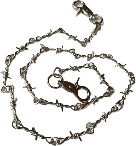 Punk Thorns Wire Barbed Trousers Long Waist Chain Hip Hop Grunge Goth Women Men Pants Jeans Accessories 79cm in Kuwait