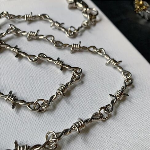 Punk Thorns Wire Barbed Trousers Long Waist Chain Hip Hop Grunge Goth Women Men Pants Jeans Accessories 79cm in Kuwait