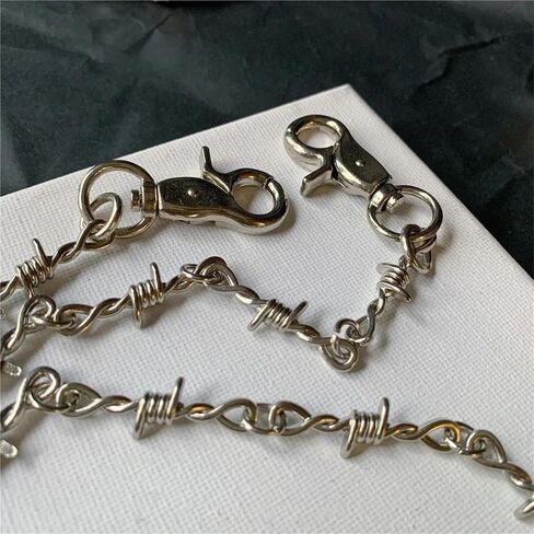 Punk Thorns Wire Barbed Trousers Long Waist Chain Hip Hop Grunge Goth Women Men Pants Jeans Accessories 79cm in Kuwait