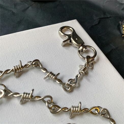 Punk Thorns Wire Barbed Trousers Long Waist Chain Hip Hop Grunge Goth Women Men Pants Jeans Accessories 79cm in Kuwait