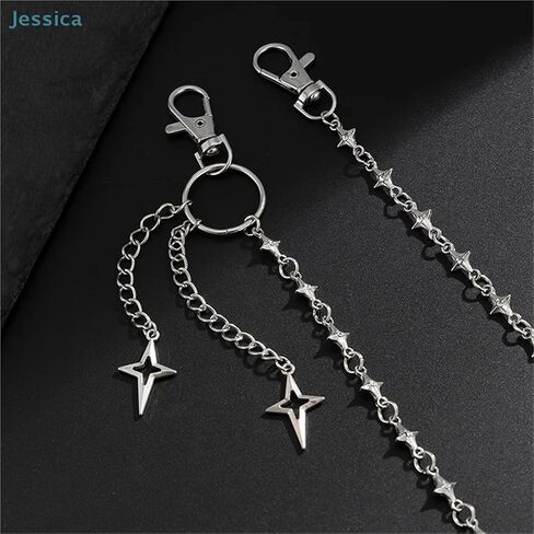 Silver Star Pendant Pants Chain Edgy Streetwear Waist Chain for Jeans Casual Outfits Punk Hip Hop for Women in Kuwait