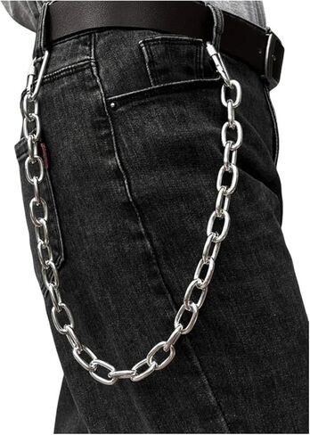 Fashion Punk Hip Hop Chain for Pants Waist Chain Accessories Women Men Metal Pant Chain on Jeans Gadgets for Men in Kuwait
