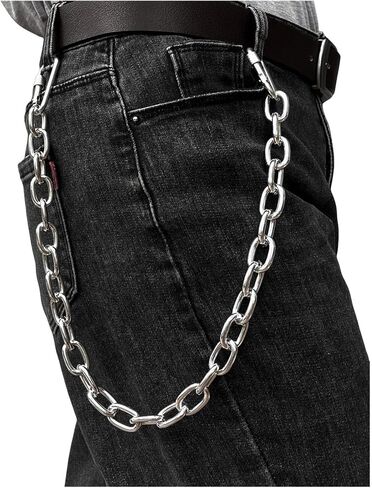 Fashion Punk Hip Hop Chain for Pants Waist Chain Accessories Women Men Metal Pant Chain on Jeans Gadgets for Men in Kuwait