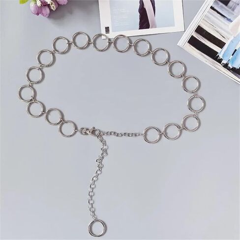 Women's Metal Waist Chain Fashion Heart Versatile Decoration Personalized Pant Chain with Jeans Dress 3cm Width in Kuwait