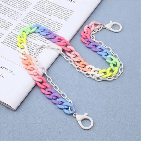 Rainbow Resin Hip Hop Waist Chain Jeans Pants Y2K Punk Rock Pendant Pant Chain Accessories for Men Women 50cm in Kuwait
