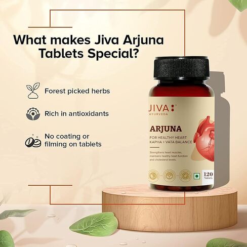 Jiva Ayurveda Arjuna (Terminalia Arjuna) Supplement – 120 Tablets – Pure Bark Botanical Formula for Daily Vitality & Systemic Wellness in Saudi Arabia