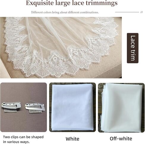 Cathedral Wedding Veil 118" Long Lace Edge Veil for Women and Bride in Saudi Arabia