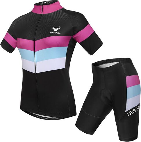 Women's Cycling Jersey Short Sleeve MTB Bike Clothing Road Bicycle Shirts Shorts Padded Pants in Saudi Arabia