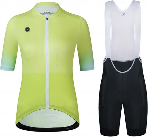 GCRFL Cycling Jersey Set Short Sleeves Bike Jersey Womens Bib Shorts High Density Pad, Lightweight PRO Race Fit Zipper Pocket in Saudi Arabia