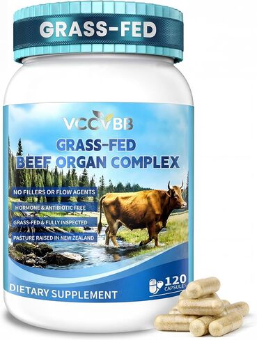 Beef Organ Supplements for Women, Beef Liver, Kidney, Heart, Uterus Tissue, Hormonal Balance, Immune Support,Natural Iron Vitamins Supplements for Energy, Grass Fed Pasture Raised 120 Capsules in Saudi Arabia