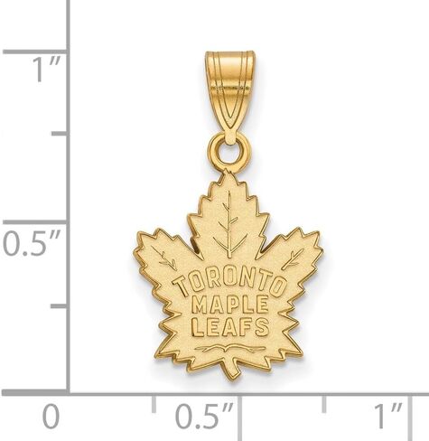 قلادة Diamond2Deal من الذهب الأصفر عيار 10 قيراط Toronto Maple Leafs متوسطة الحجم (L - 0.87 بوصة عرض - 0.52 بوصة) in Kuwait