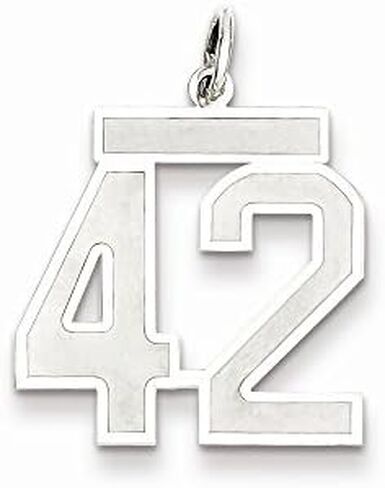 Saris and Things 925 Sterling Silver Medium Satin Number 42 Charm Pendant in Saudi Arabia