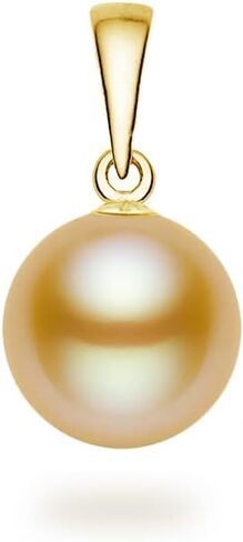 PremiumPearl Peach Freshwater Cultured Pearl Pendant for Women AAAA Quality Yellow Gold Plated Sterling Silver in Kuwait