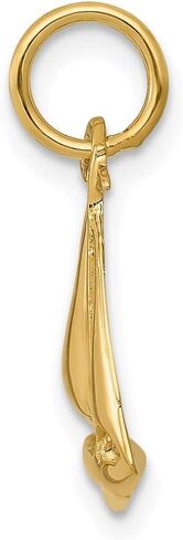 Solid 14k Yellow Gold Sailboat Pendant Charm (12mm x 19mm) in Kuwait