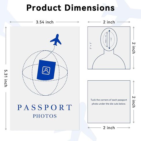 200 Pack Passport Holder for Travel Photocard Holders Document Holder for Traveling Photo Organizer with 2x2 Print Paper Passport Cover in Kuwait