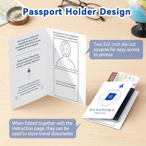 200 Pack Passport Holder for Travel Photocard Holders Document Holder for Traveling Photo Organizer with 2x2 Print Paper Passport Cover in Kuwait