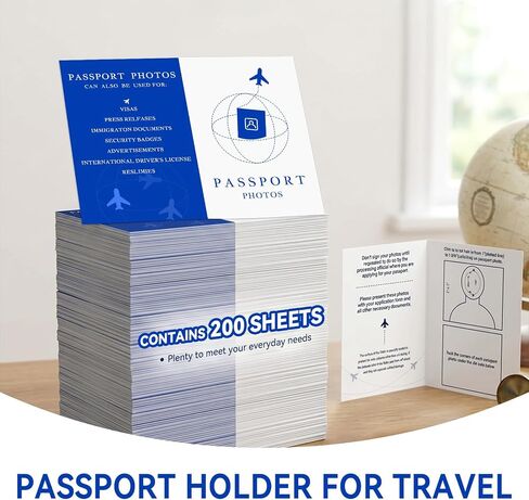 200 Pack Passport Holder for Travel Photocard Holders Document Holder for Traveling Photo Organizer with 2x2 Print Paper Passport Cover in Kuwait