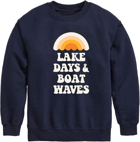 Instant Message - Lake Days And Boat Waves - Toddler And Youth Crewneck Fleece Sweatshirt in Kuwait
