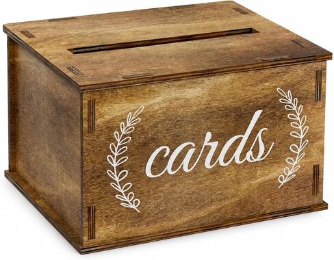Wooden Wedding Card Box with Slot Rustic Gift Card Box for Wedding Decorations for Reception Money Gift Boxes for Party Anniversary Baby & Bridal Shower in Saudi Arabia