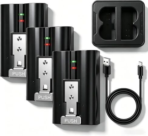 4-Pack Ring Battery 6040mAh with Charger for Ring Video Doorbell 2/3/4/3Plus, Stick Up Cam, Spotlight Cam, Rechargeable Li-ion Batteries 3.65V in Saudi Arabia