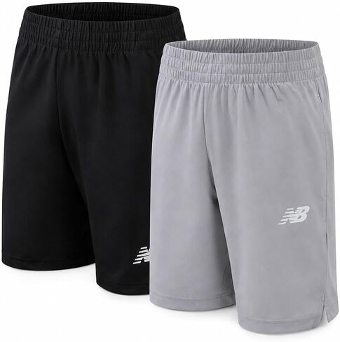 شورت رياضي للأولاد من New Balance - قطعتان من السراويل القصيرة المنسوجة ذات الأداء النشط للشباب للجري والأنشطة الخارجية in Kuwait