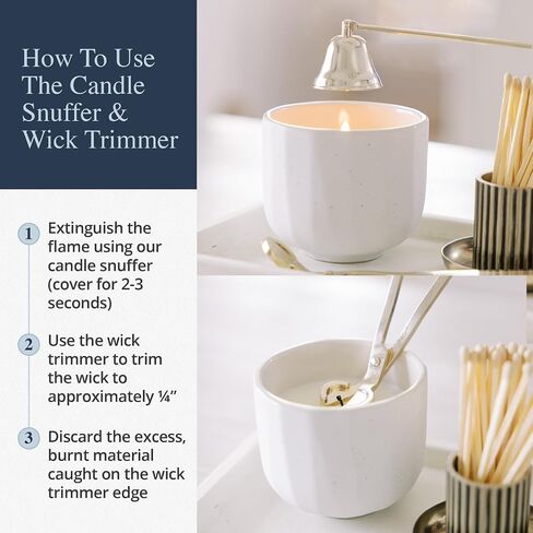 Airy Abode Candle Snuffer and Wick Trimmer Set, Bell Snuffer Gift Box, Stainless Steel Candle Care Accessory for Home Decor, Brushed Gold in Saudi Arabia