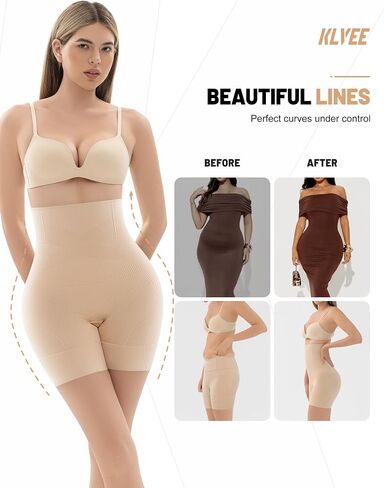 KLVEE Shapewear for Women Tummy Control, High Waisted Body Shaper Shorts Butt Lifting Thigh Slimmer Shapewear Under Dress in Saudi Arabia