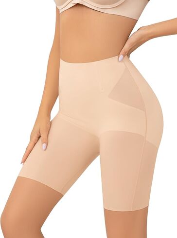 Seamless Shapewear Shorts for Women, Mid-Thigh Tummy Control – No Rolling, Soft & Breathable Comfort in Kuwait