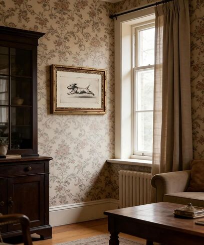 Vintage Gold Framed Wall Art Antique Terrier Sketch Wall Art Running Dog Wall Decor Picture Classic Minimalist Line Dog Poster Print for Living Room Bedroom 9x11in in Saudi Arabia