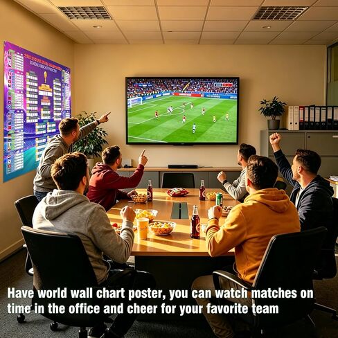 AOXFOXMAS 2026 World Soccer Cup Schedule Poster 43x32 Inch Stickers, Football Match Tracker,Sports Decor & Collectible Merchandise for Fans Party Supplies in Saudi Arabia