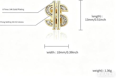 Grillz for Men and women, Gold Dollar Symbol Hip Hop Fake Teeth Covers,Reusable Teeth Jewelry for Party Rap Performance Music Festival (Gold) in Saudi Arabia