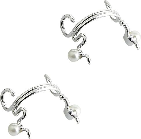 2 PCS Non Piercing Septum Ring, Nose Cuff Fake Ring Hoop Clip, Fake Nose Bridge Jewelry, Nose Bridge Cuff No Piercing, Silver in Saudi Arabia