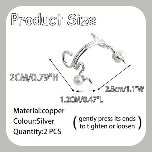 2 PCS Non Piercing Septum Ring, Nose Cuff Fake Ring Hoop Clip, Fake Nose Bridge Jewelry, Nose Bridge Cuff No Piercing, Silver in Saudi Arabia