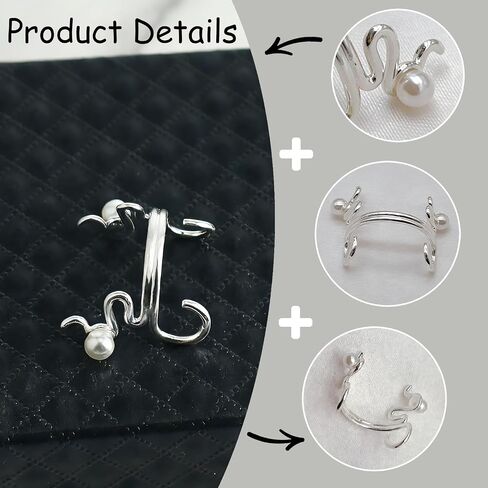 2 PCS Non Piercing Septum Ring, Nose Cuff Fake Ring Hoop Clip, Fake Nose Bridge Jewelry, Nose Bridge Cuff No Piercing, Silver in Saudi Arabia