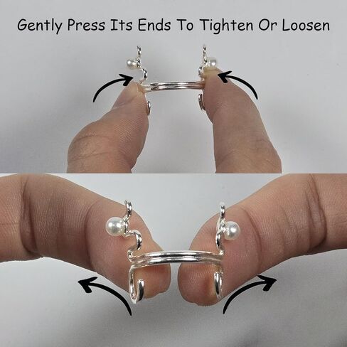 2 PCS Non Piercing Septum Ring, Nose Cuff Fake Ring Hoop Clip, Fake Nose Bridge Jewelry, Nose Bridge Cuff No Piercing, Silver in Saudi Arabia