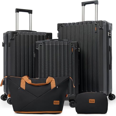 Luggage Sets 5 Piece，Hardside Luggage with Spinner Wheels, Lightweight ABS Hard Shell Travel Luggage with TSA Lock for Family Trips, Business,Vacation in Saudi Arabia