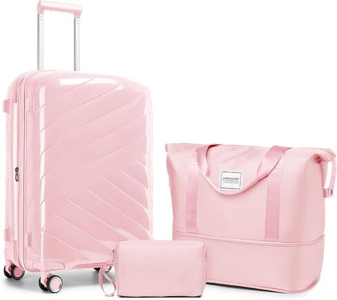 Carry On Luggage 22x14x9 Airline Approved, 20 Inch Expandable Hardshell Luggage Carry-on Suitcases with Spinner Wheels, Carry On Suitcase Set for Women (PINK) in Saudi Arabia